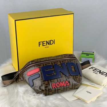 FENDI Zucca Used Belt Bag Crossbody Brown Canvas Nylon Italy Vintage #AH651  S