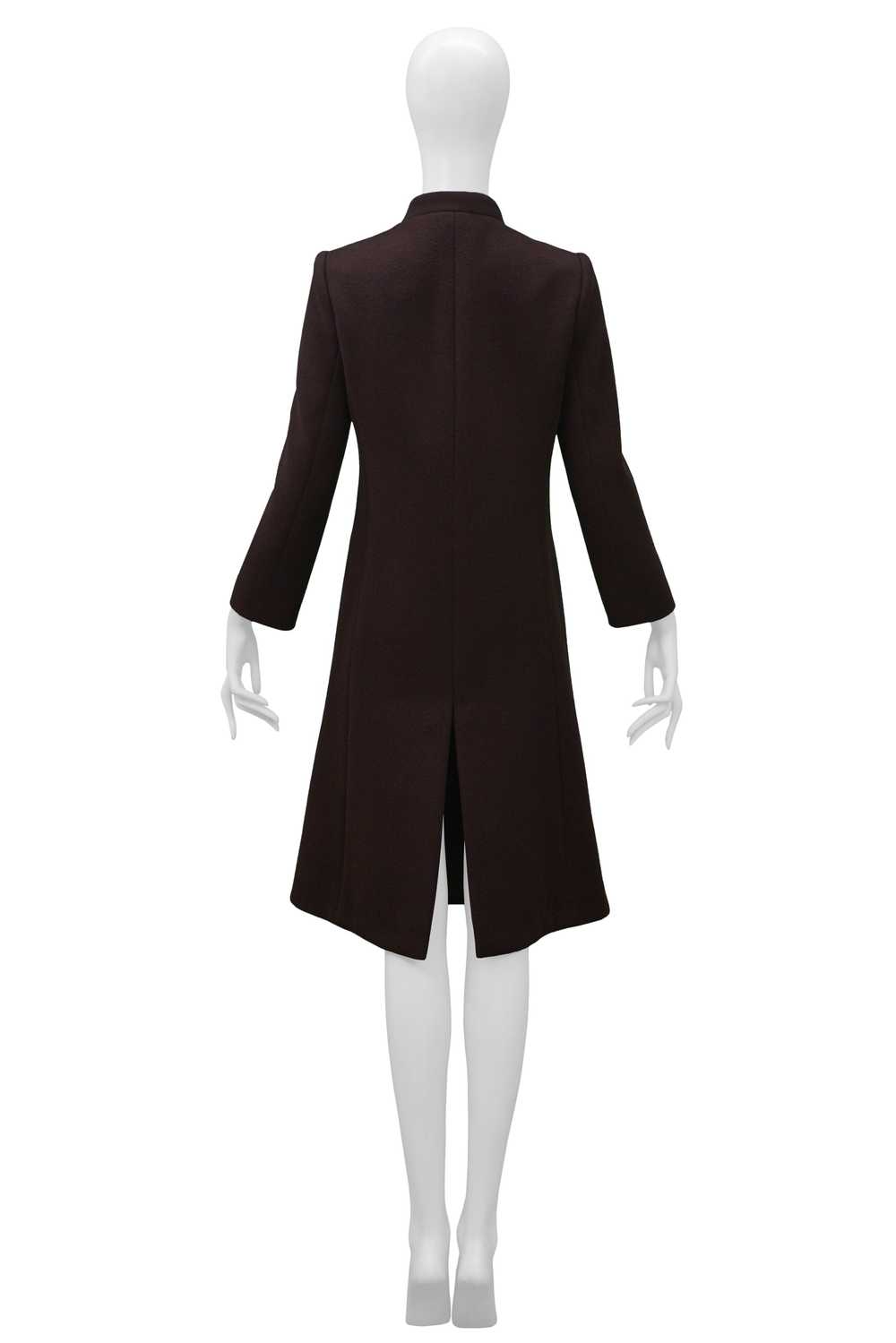 PIERRE CARDIN BROWN WOOL BUTTON UP COAT 1960s - image 2