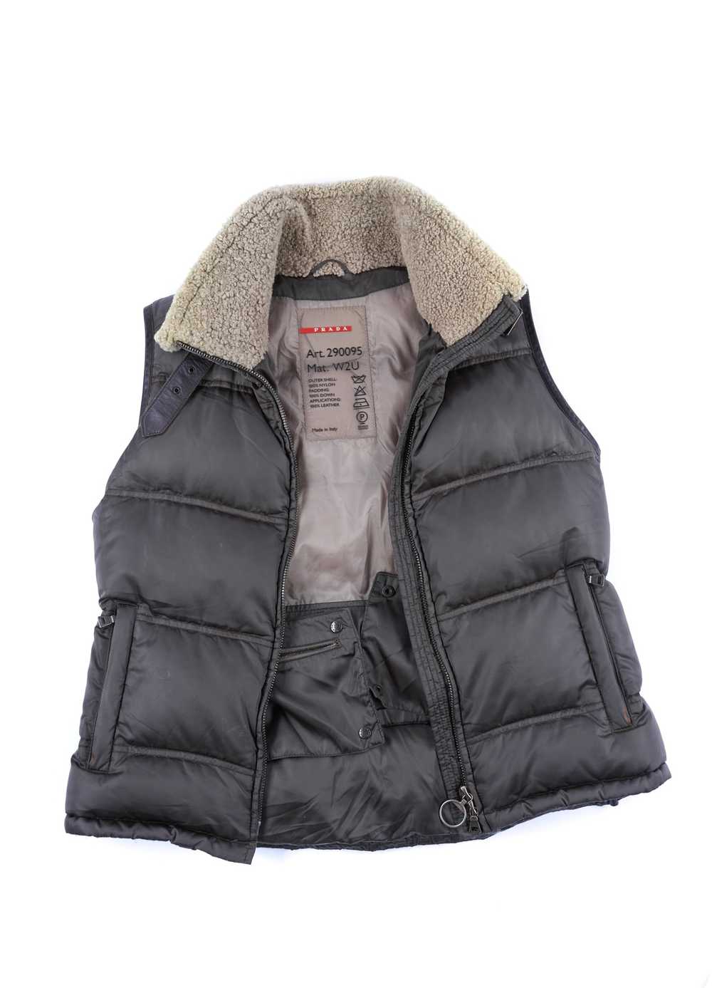 Prada VTG PRADA DOWN Vest Nylon Size 44 Olive Gre… - image 1