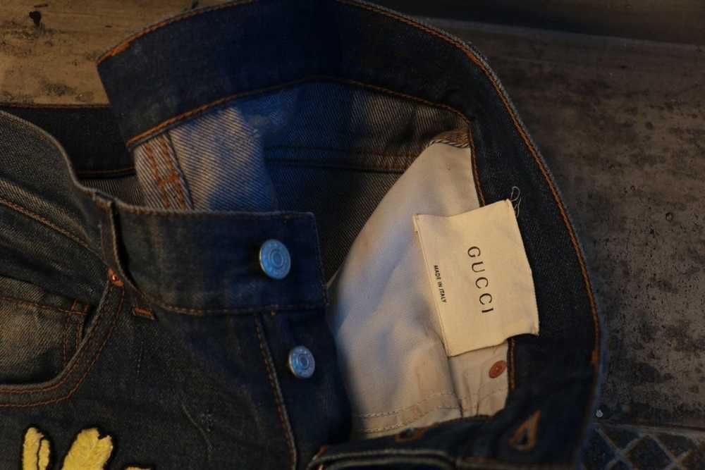 Gucci Gucci Embroidered Dragon Denim Jeans - image 4