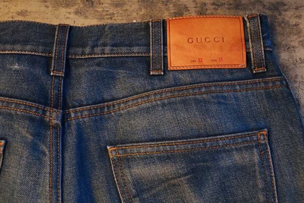 Gucci Gucci Embroidered Dragon Denim Jeans - image 6