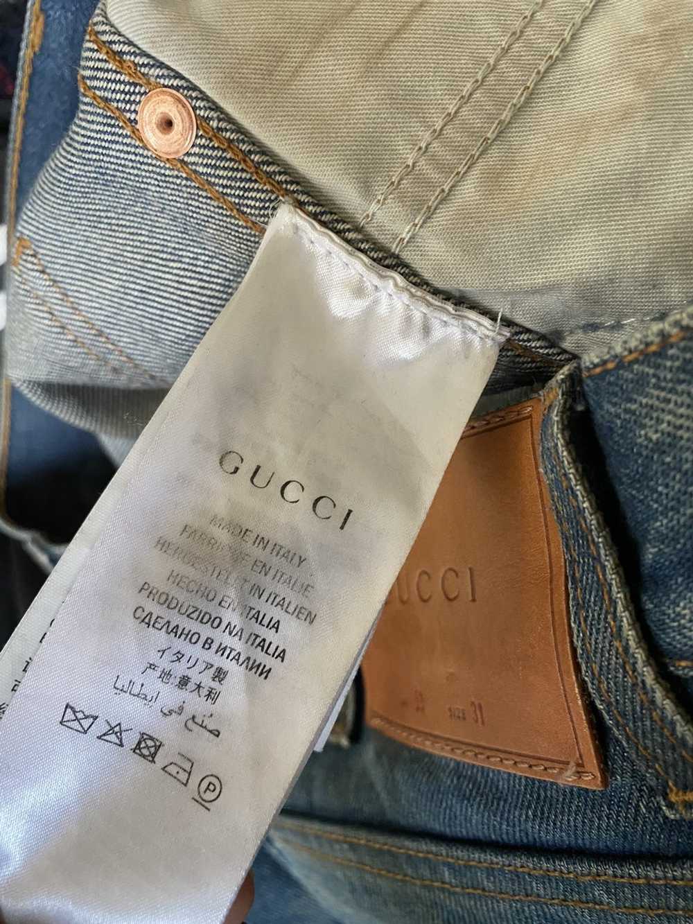 Gucci Gucci Embroidered Dragon Denim Jeans - image 7