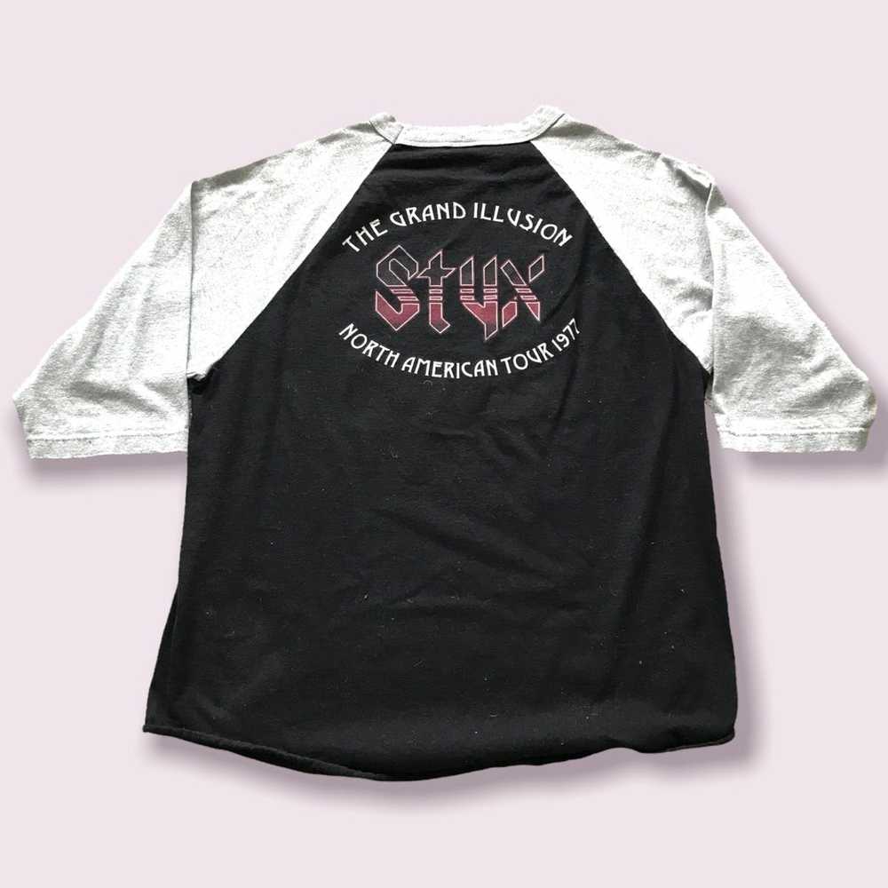 Vintage Styx 1977 Tour Baseball Shirt - image 3
