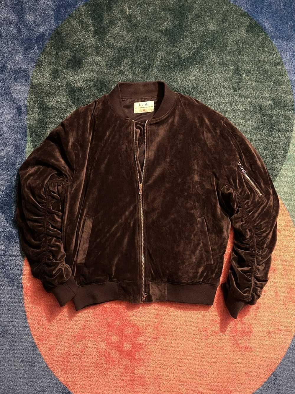 Lifted Anchors Lifted Anchors Velour Bomber Jacket - image 1