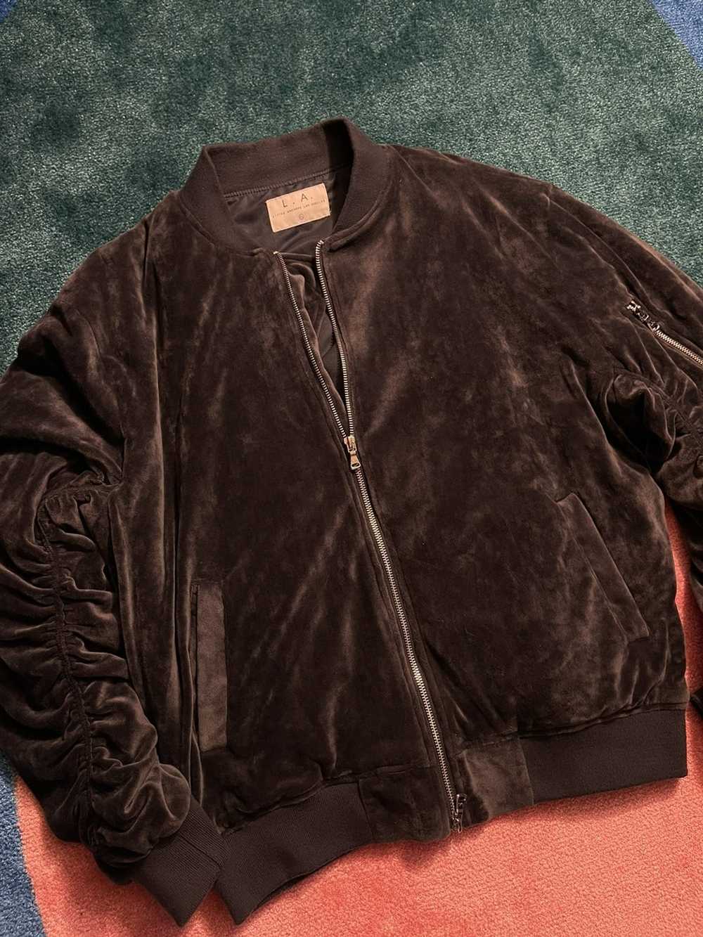 Lifted Anchors Lifted Anchors Velour Bomber Jacket - image 2