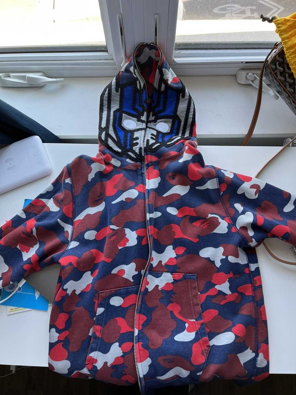 Bape Full zipper yellowcamo hoodie - image 1