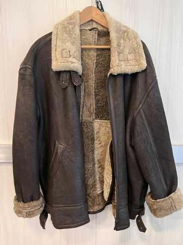 Vintage Vintage Shearling Brown Leather Jacket