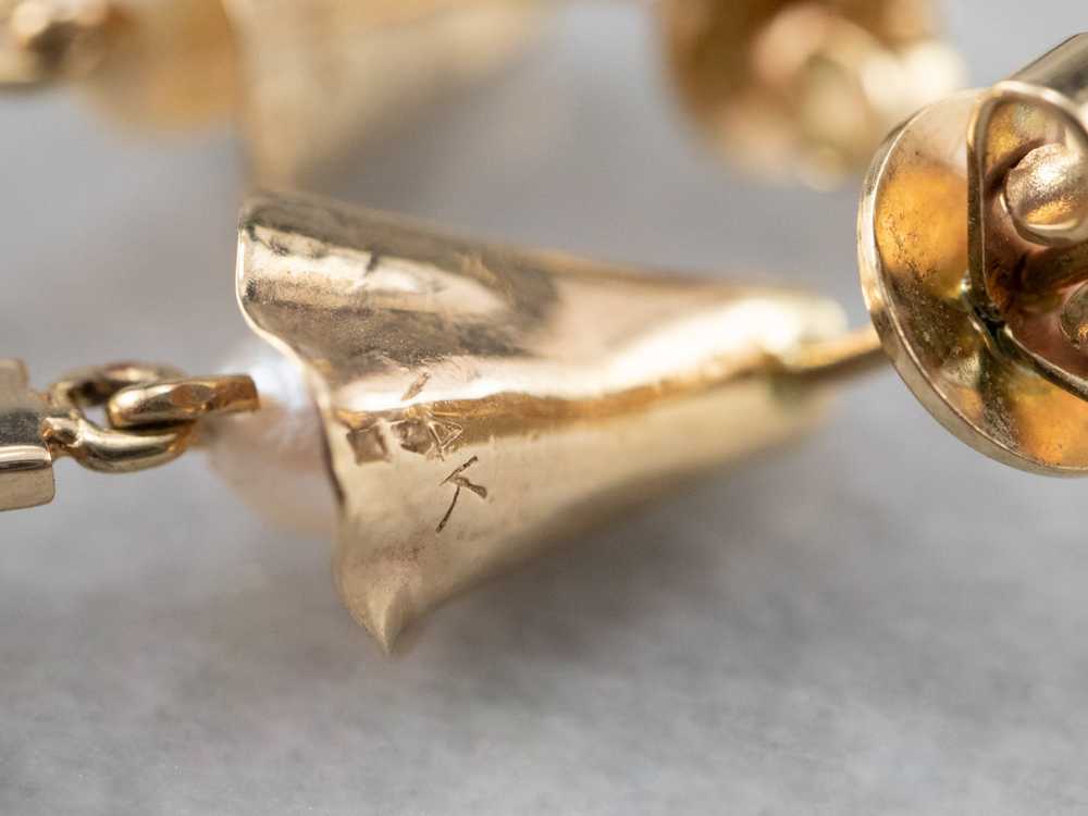 Synthetic Alexandrite Freshwater Pearl Drop Earri… - image 7