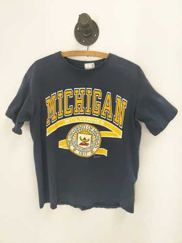1989 University of Michigan Tee Large Single Stit… - image 1