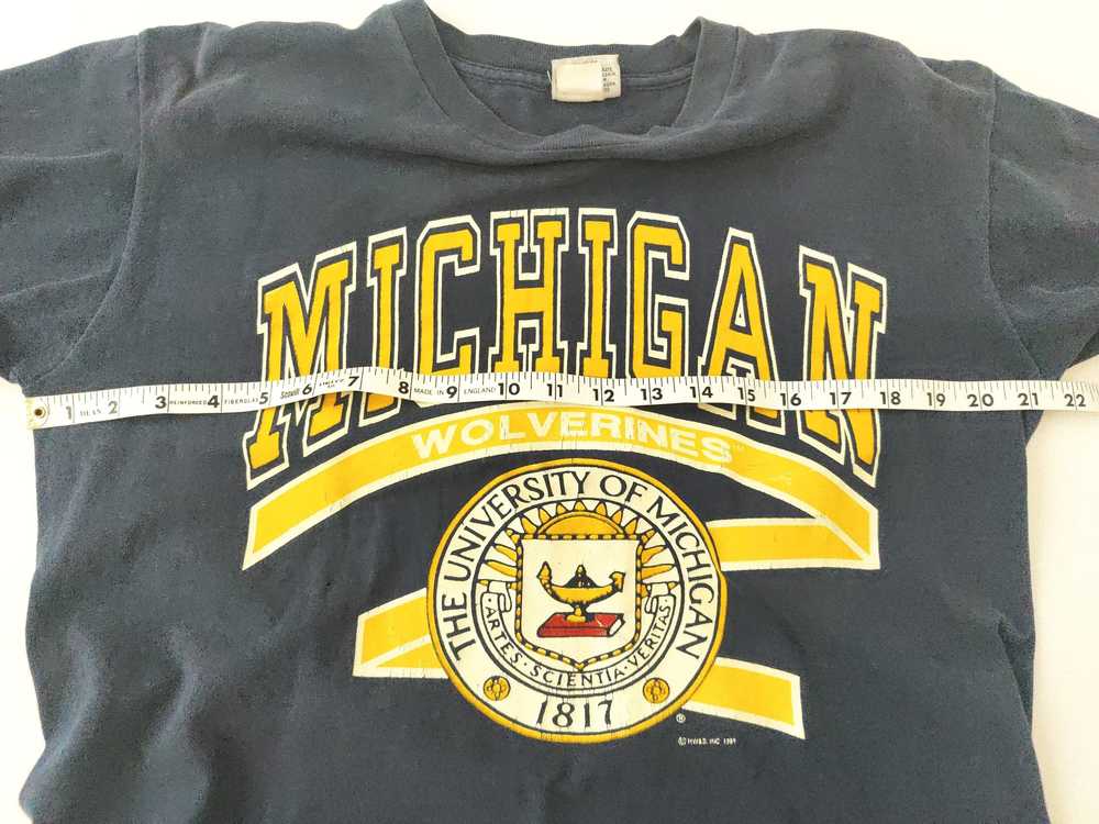 1989 University of Michigan Tee Large Single Stit… - image 5
