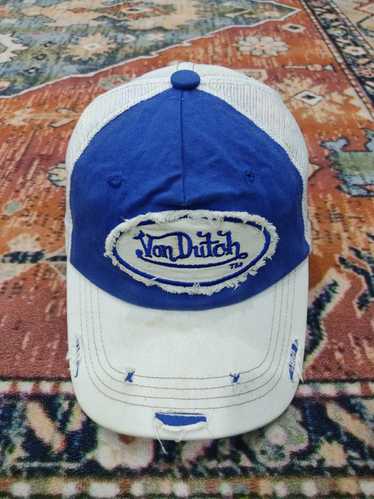 Vintage White and Blue Von Dutch Cap / Von Dutch Cap / Von Dutch Trucker  Cap. Deadstock New With Tags 