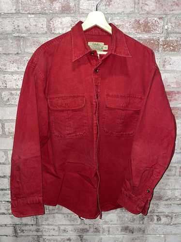 Cabelas Cabela's Deerskin Soft Chamois Red Shirt L
