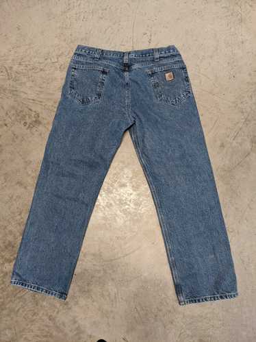 Vintage 1990s Carhartt Denim Jeans Size 34 X 34 / 90s Carpenter