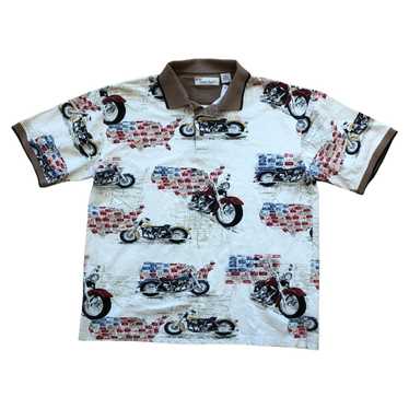 Vintage Vintage Motorcycle Polo Shirt by American… - image 1