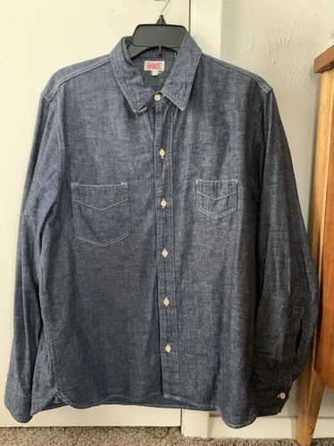 Levis Vintage Clothing LVC Blue 1920'S Two Pocket Sunset Button Shirt Small  Mens