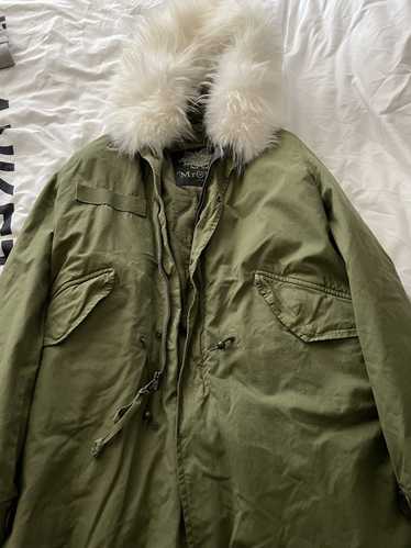 Mr & Mrs Italy Army Green Hooded Fur Parka - image 1