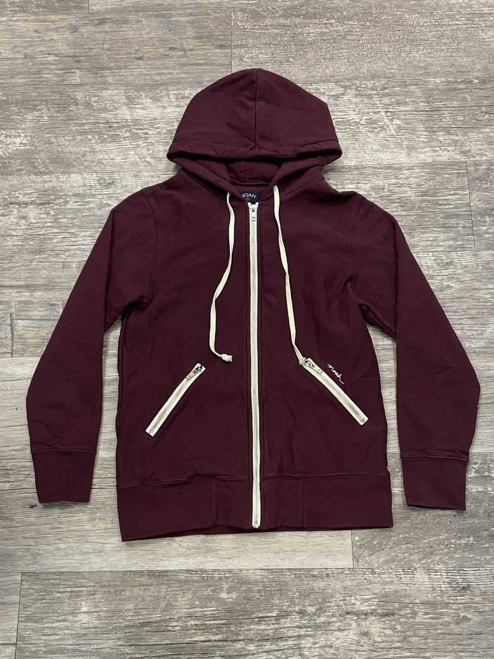 Noah Noah Zip Hoodie Maroon - image 1