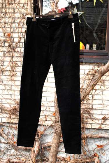 Balmain Black Velvet Skinny Chino Pants