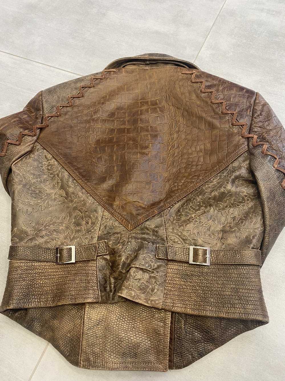 Hettabretz - Crocodile Niloticus Biker Jacket with Silk Lining - Brown -  Italian Handmade Jacket - Luxury High Quality Leather - Avvenice