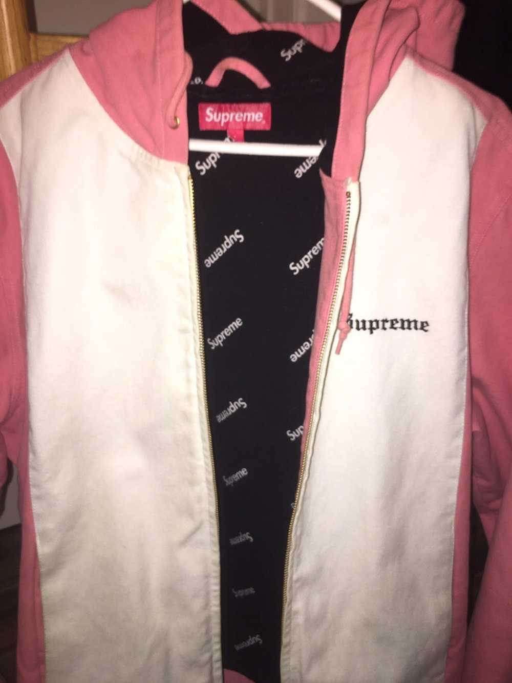 Supreme 2-Tone Hooded Work Jacket Pink - image 3