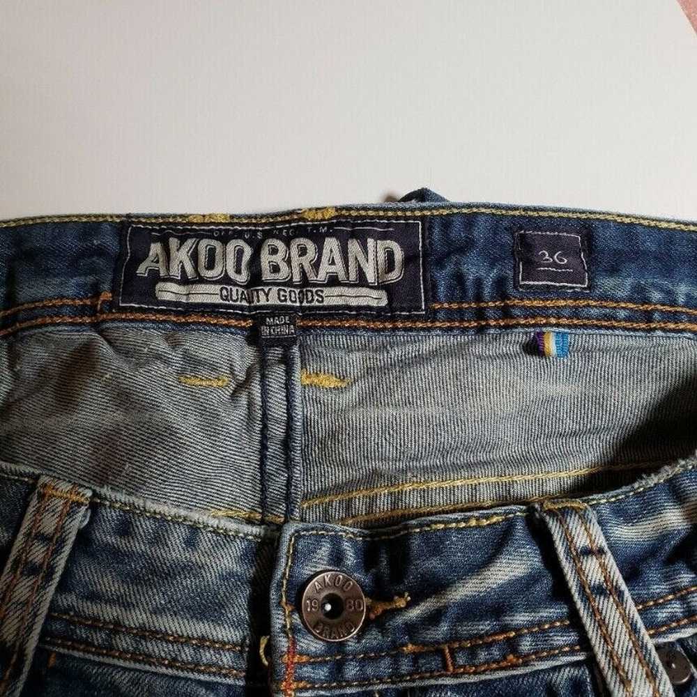 Akoo AKOO Men's Distressed Faded Denim Jeans Sz 3… - image 7
