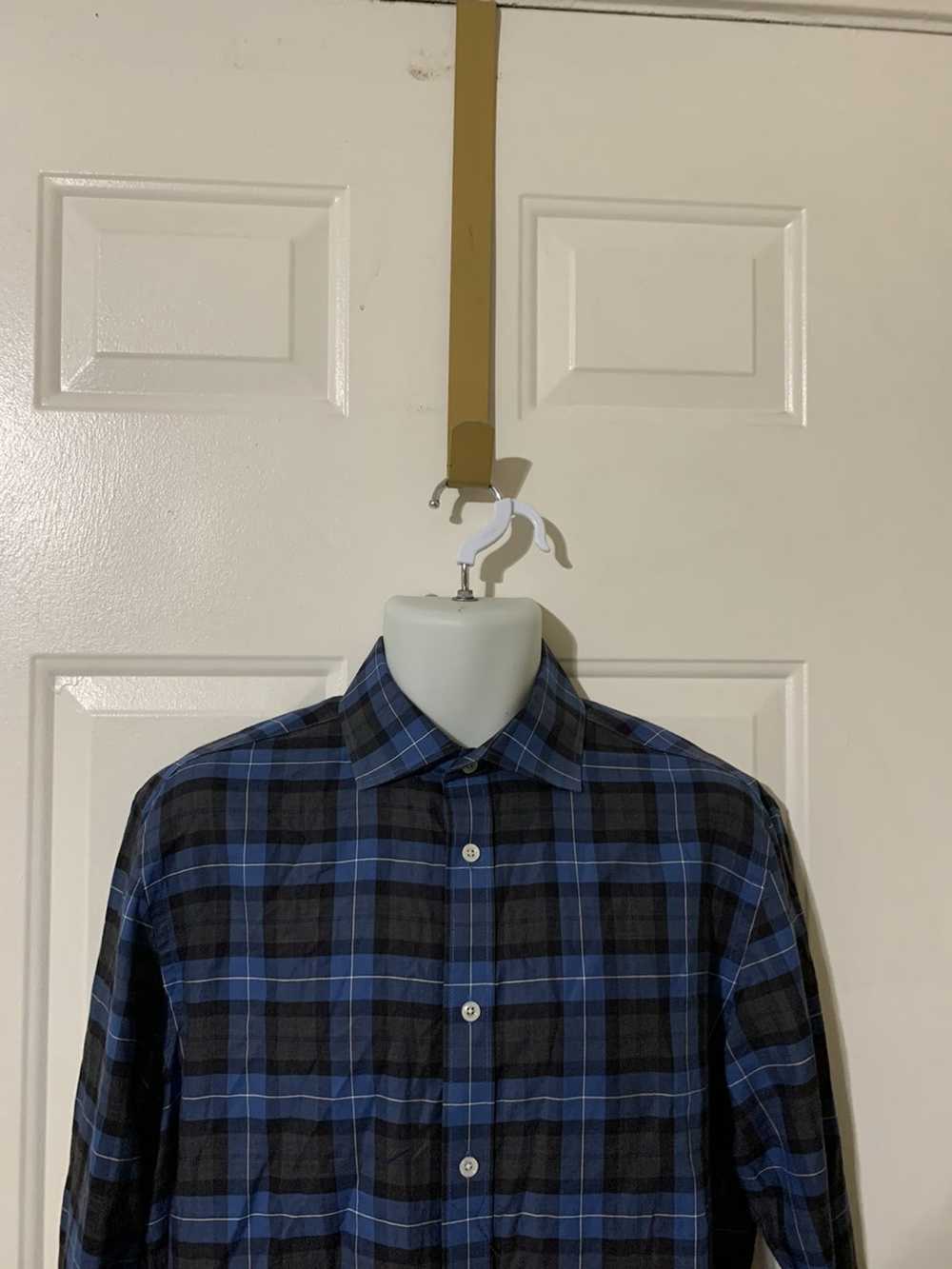 Todd Snyder Plaid Flannel Spread Collar shirt 16-… - image 2