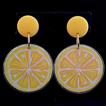 1993 Avon Tooty Fruity Earrings-Lemon - image 1