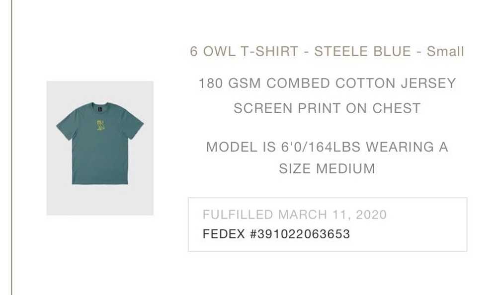 Octobers Very Own OVO - 6 Owl T Shirt - Steel Blu… - image 5