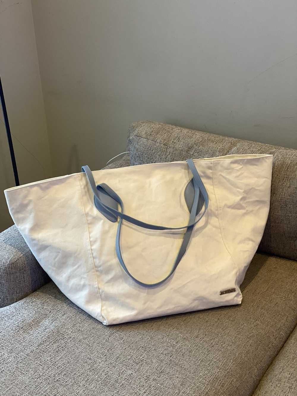 Jacquemus neutral le sac cotton canvas tote bag - image 1