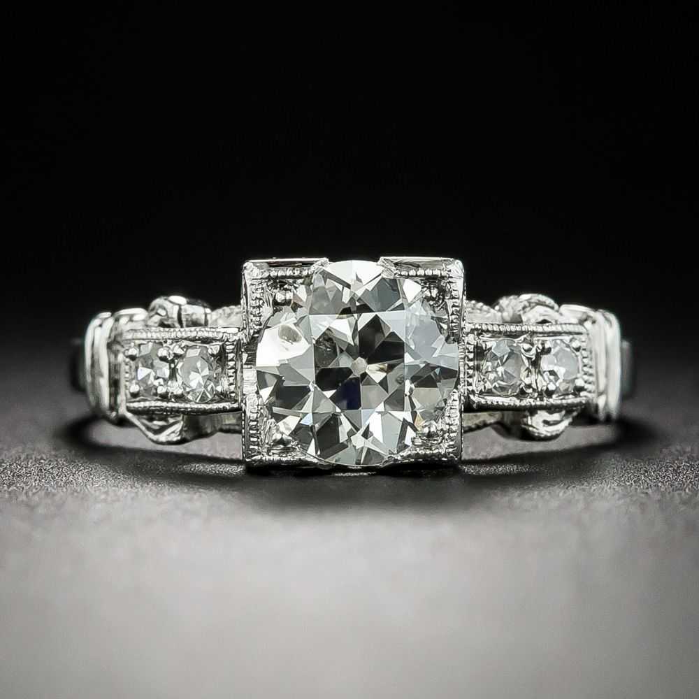 Art Deco .88 Carat Diamond Engagement Ring - image 1