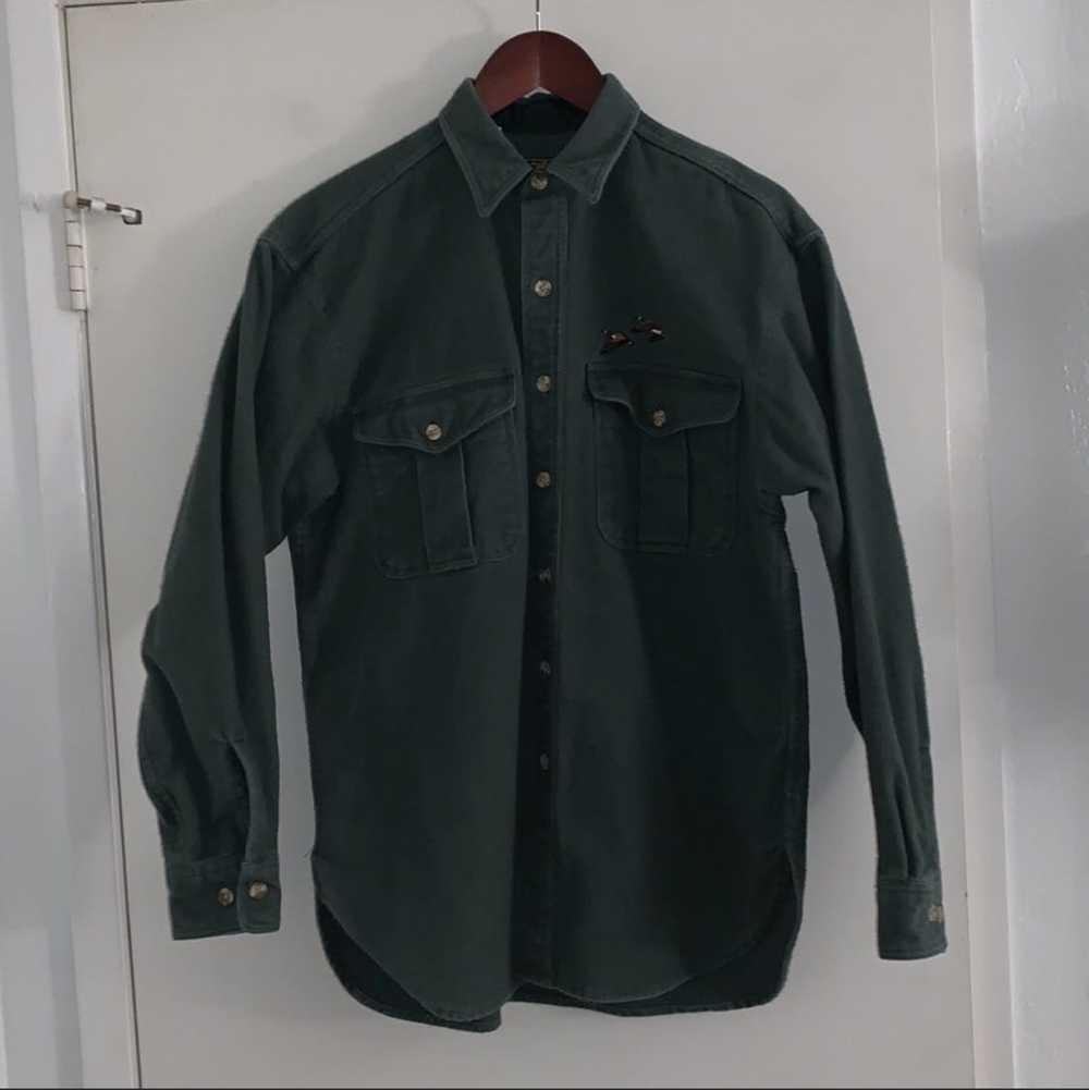 Eddie Bauer Forest Green Duck Flannel - image 1