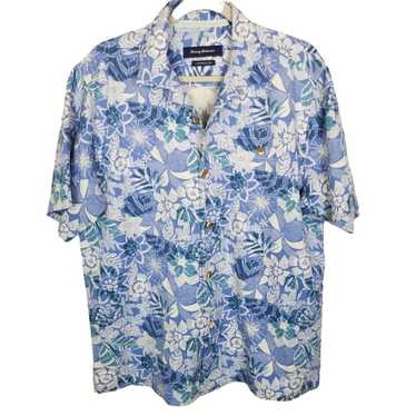 Tommy Bahama Tommy Bahama Mens M Blue Floral Silk… - image 1