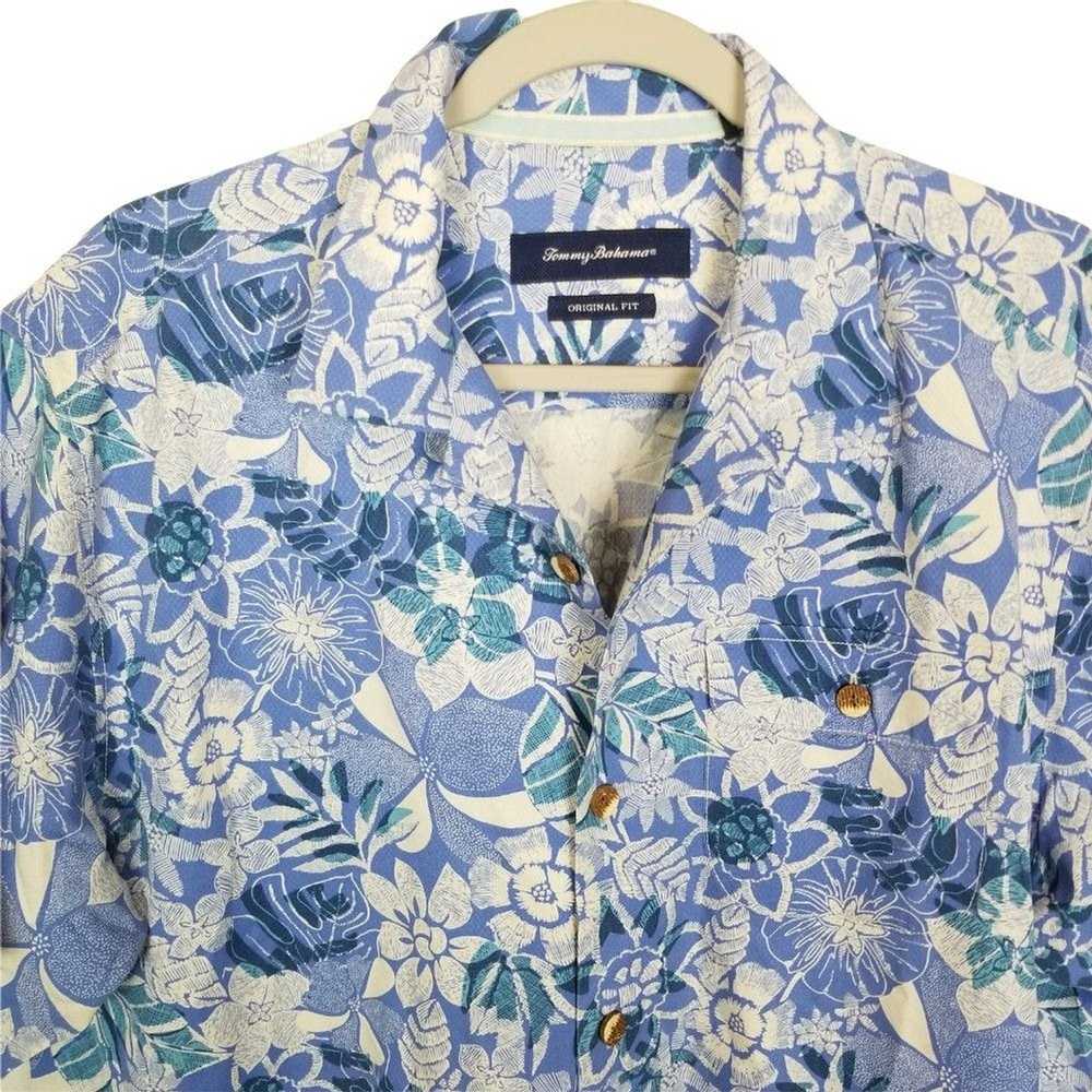 Tommy Bahama Tommy Bahama Mens M Blue Floral Silk… - image 2