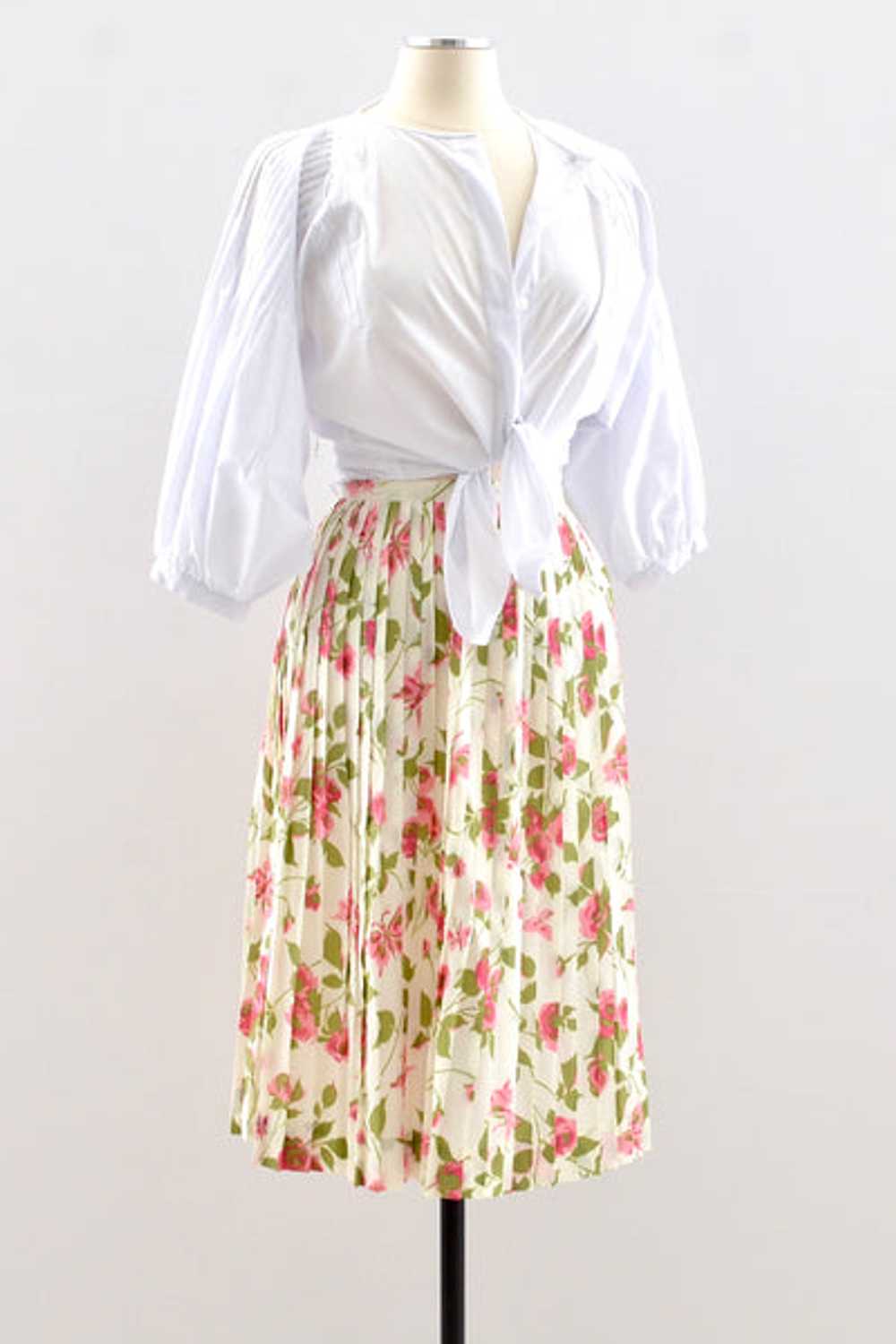 Novelty Rose Print Skirt / S M - image 5