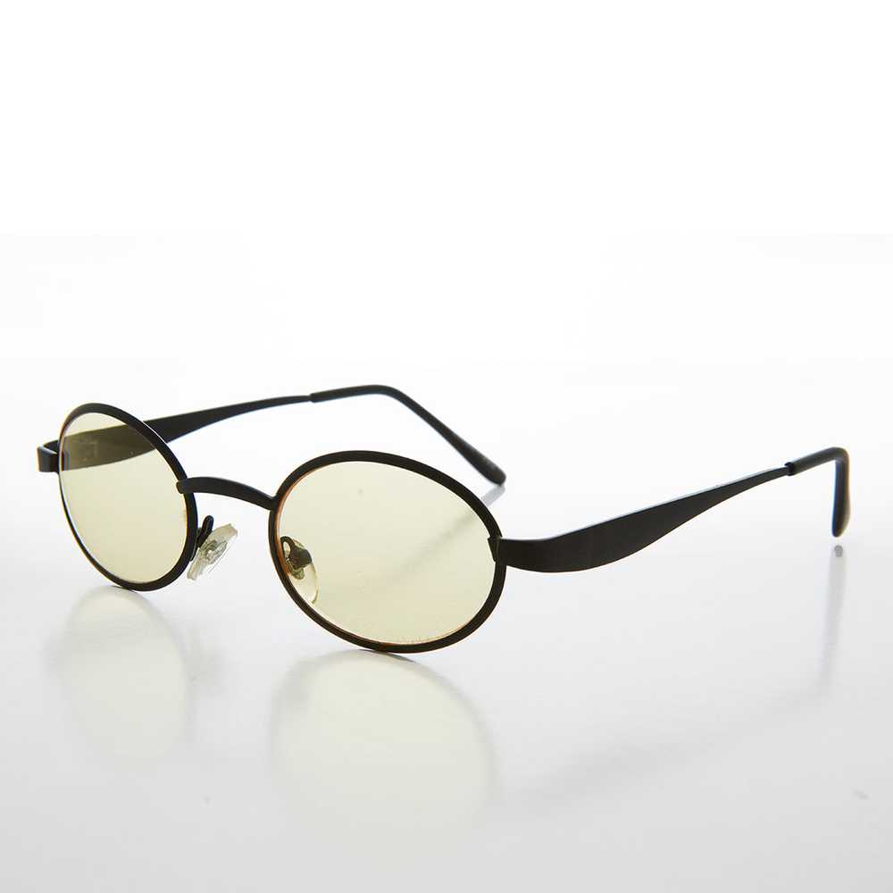 Small Oval Tinted Lens Vintage Sunglass - Far Out - image 1
