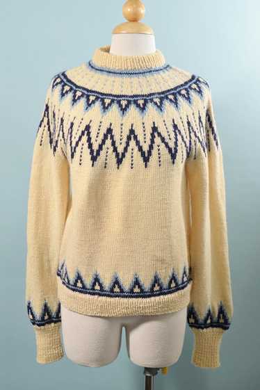 Vintage 50s/60s Wool Hand Knit Sweater, Scandinavi