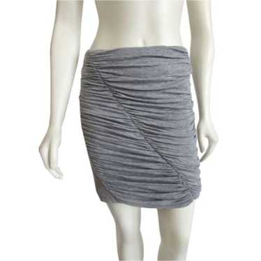 Rag & Bone Mini Skirt in Gray Ruched Jersey - image 1