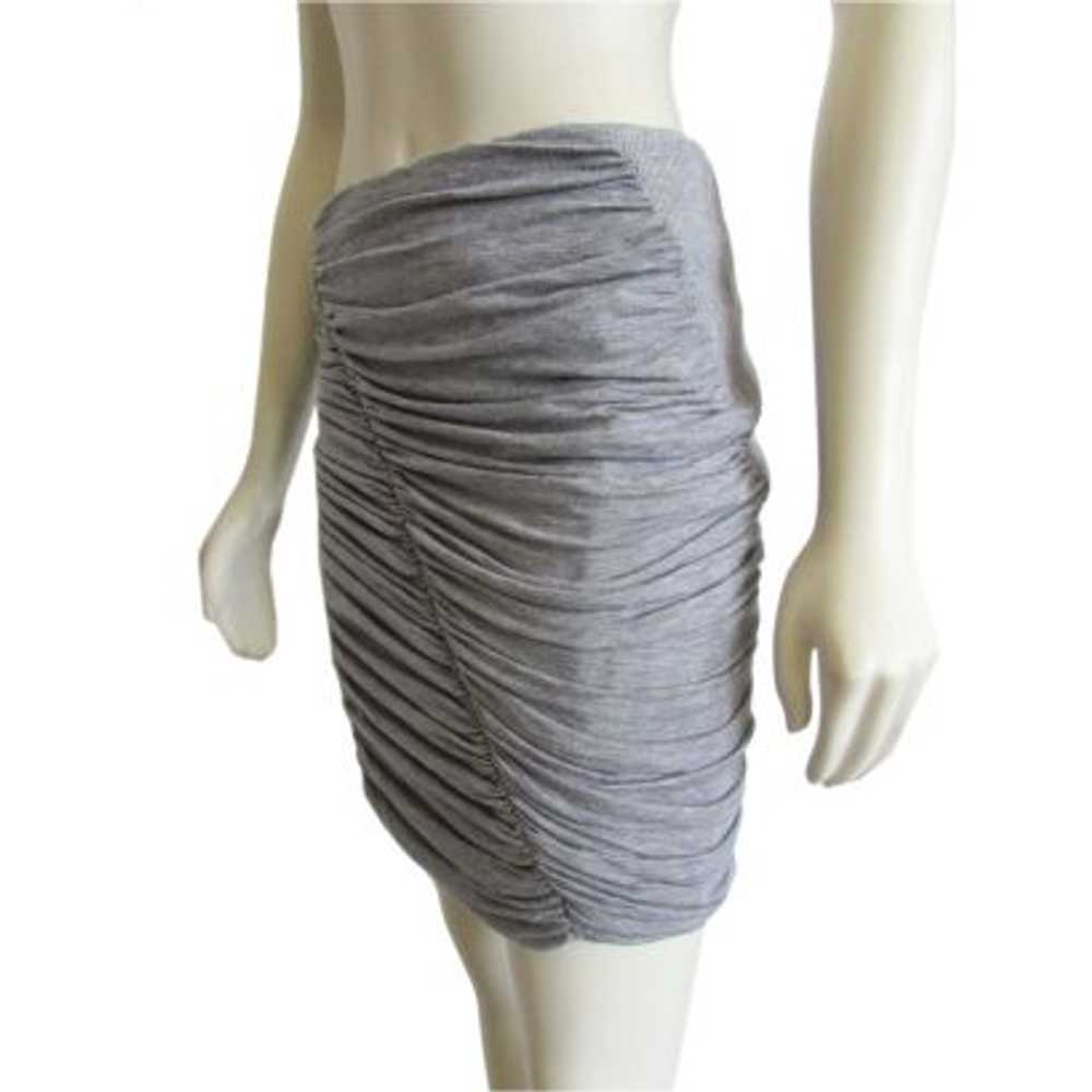 Rag & Bone Mini Skirt in Gray Ruched Jersey - image 5