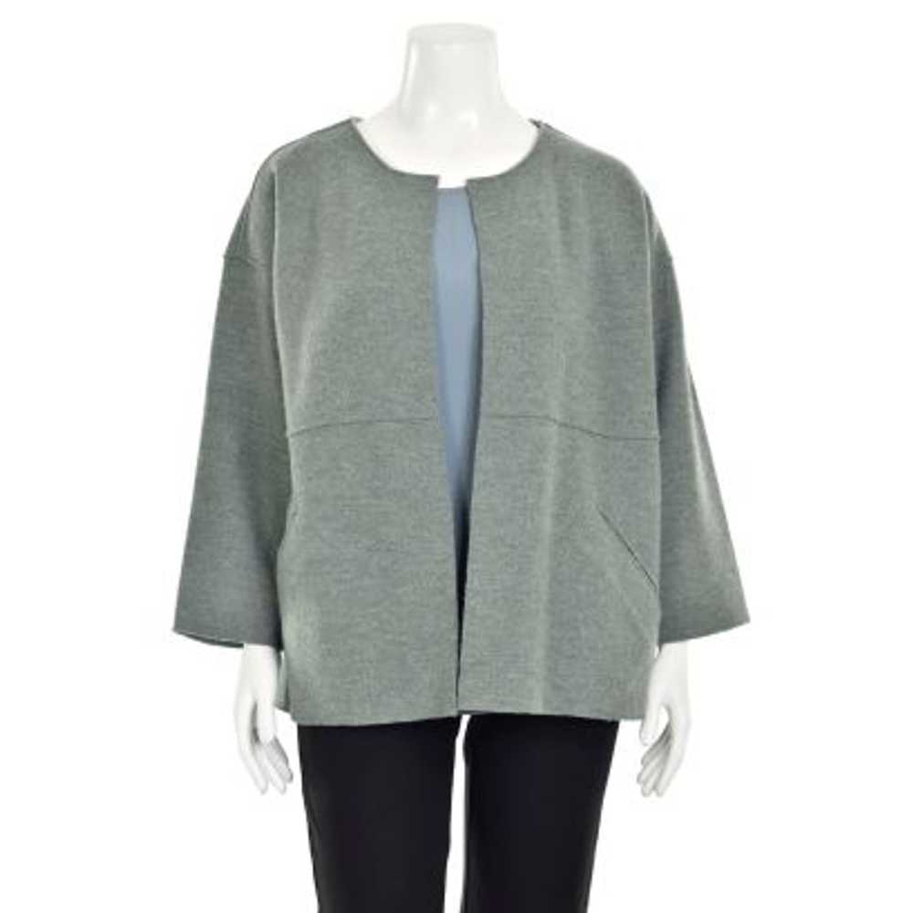 Eileen Fisher Sage Green Wool Felt Jacket - Gem