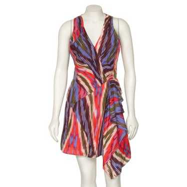 Nanette Lepore Go Getter Ruffled Ikat Silk Dress