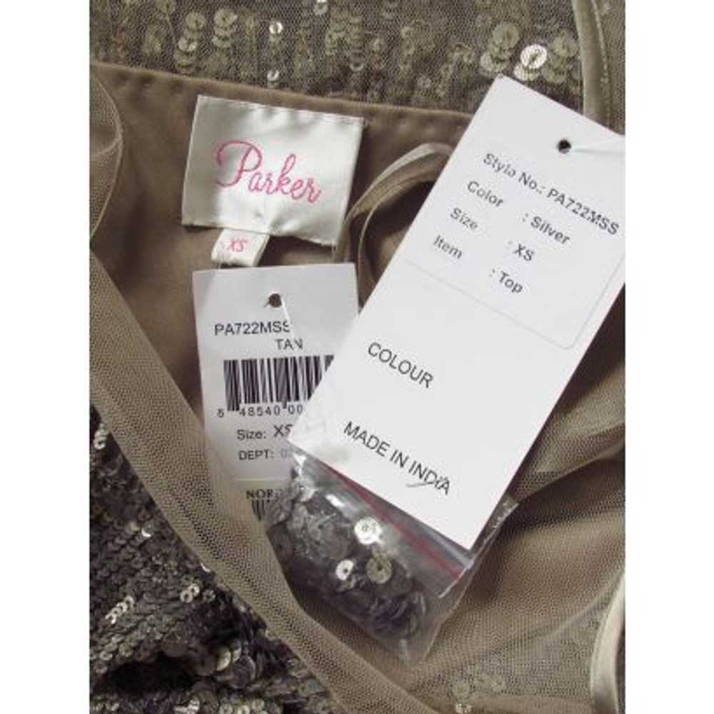 Parker Silver Sequin Top with Sheer Yoke - image 7