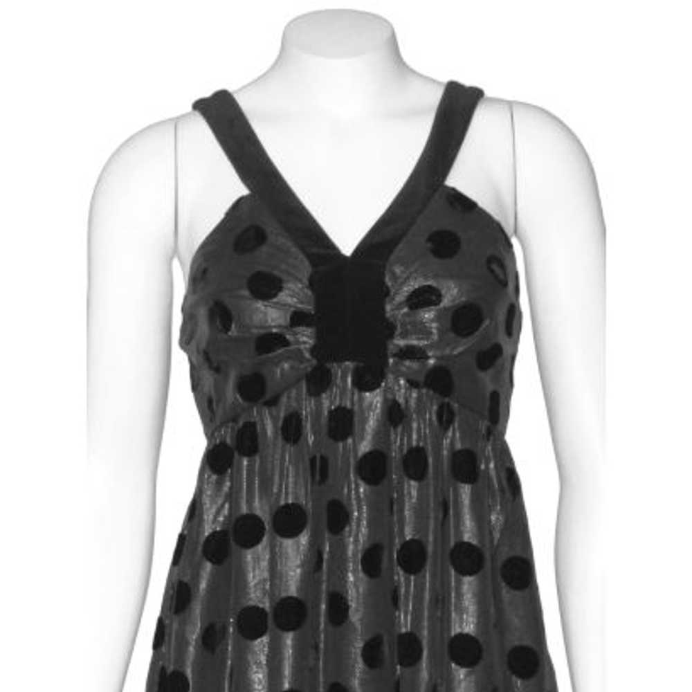Milly of New York Black Velvet Polka-Dot Dress - image 2