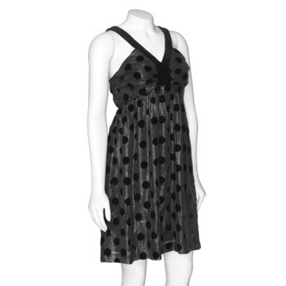 Milly of New York Black Velvet Polka-Dot Dress - image 3