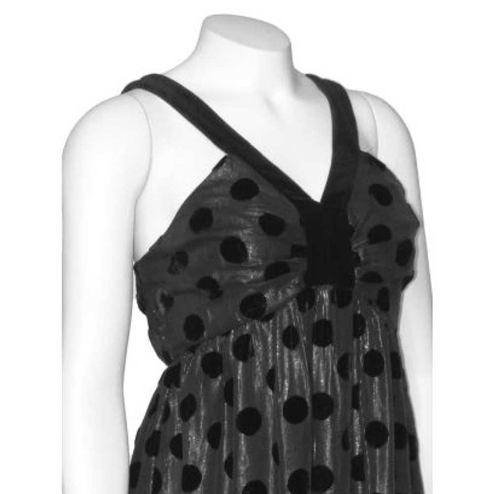 Milly of New York Black Velvet Polka-Dot Dress - image 4