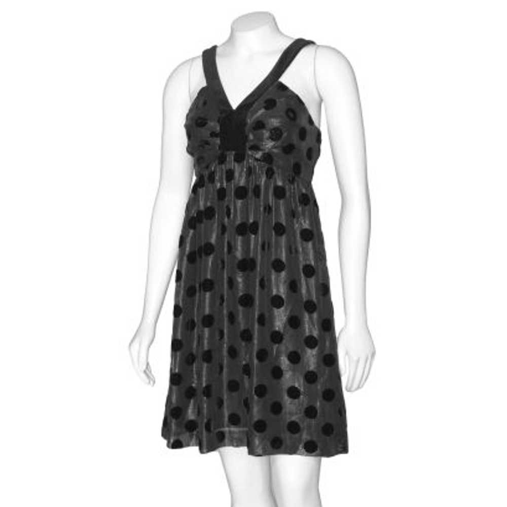 Milly of New York Black Velvet Polka-Dot Dress - image 7