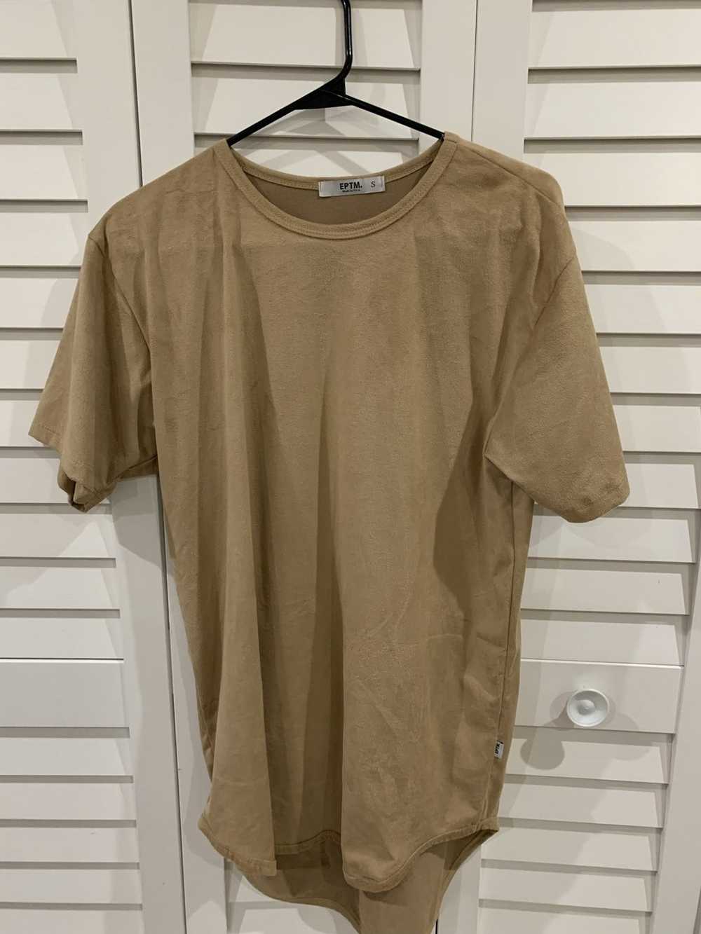 Eptm EPTM Camel Suede Scoop T-Shirt - image 1