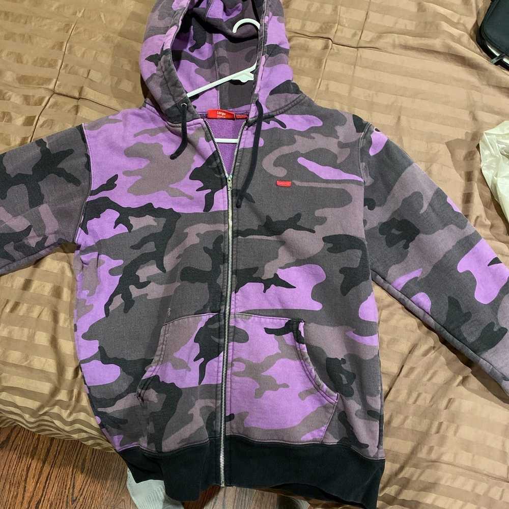Supreme Supreme purple camo zip up hoodie - image 1
