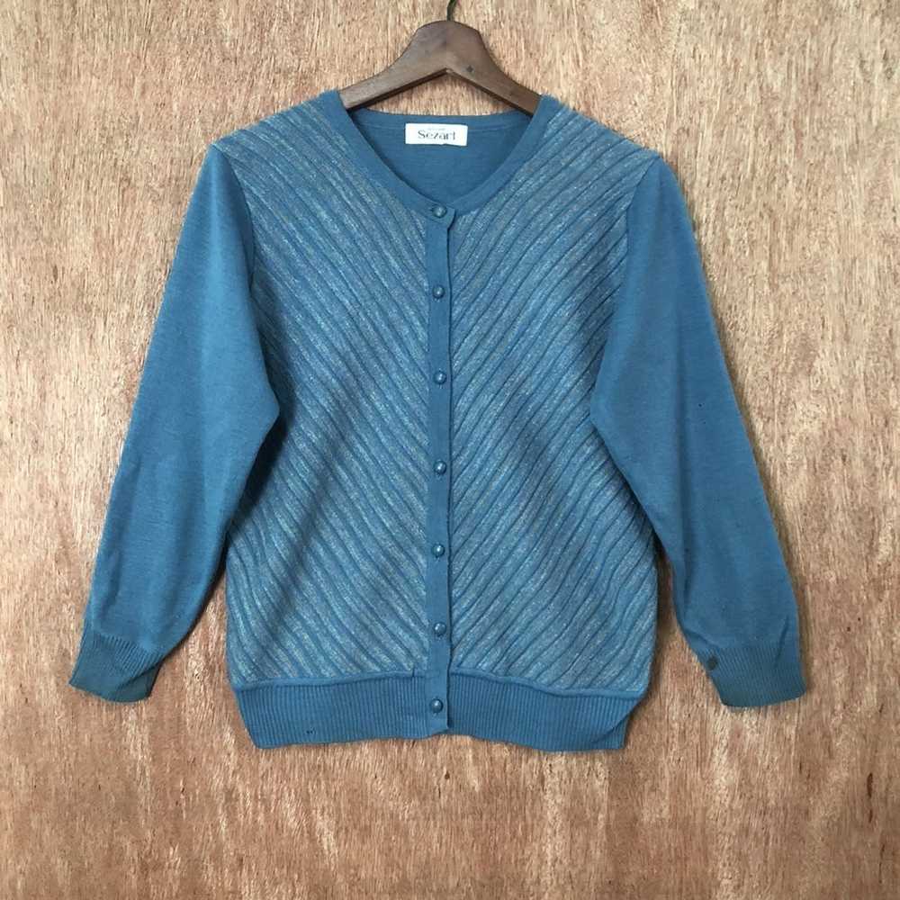 Cardigan × Japanese Brand × Other Sezarl Blue Car… - image 3