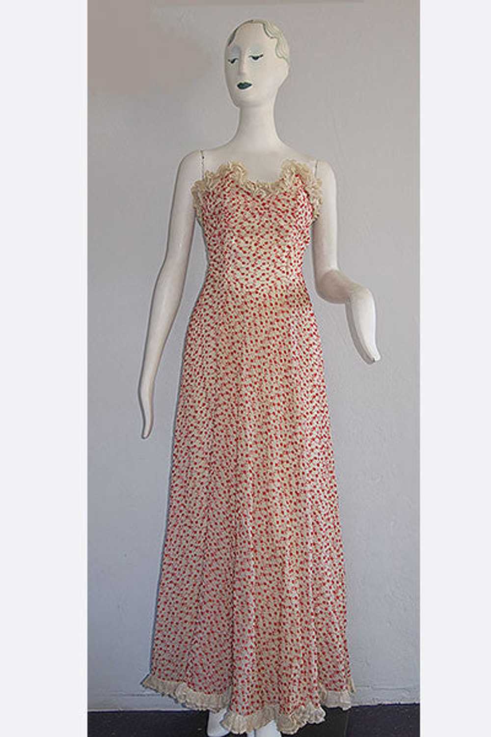 1940s Embroidered Party Dress - image 1