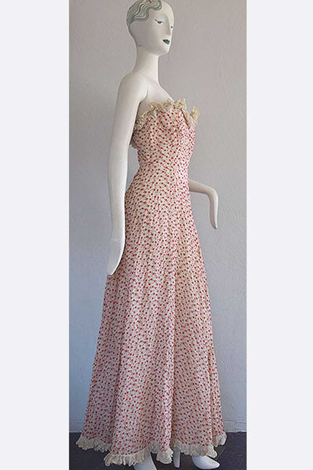 1940s Embroidered Party Dress - image 3